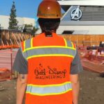 Walt Disney Imagineering cast member at the Avengers Campus expansion construction site at Disney California Adventure
