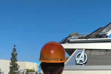 Walt Disney Imagineering cast member at the Avengers Campus expansion construction site at Disney California Adventure