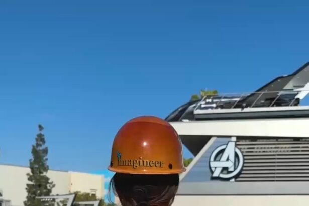 Walt Disney Imagineering cast member at the Avengers Campus expansion construction site at Disney California Adventure