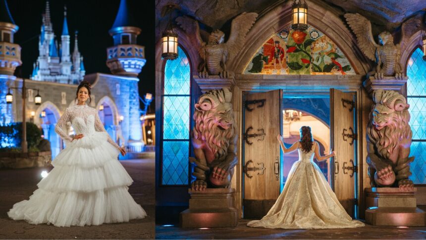 New Disney Fairy Tale Weddings 2026 gown collection including light-up anniversary dress