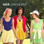 Disney Princess Athletic Dresses by Her Universe collection featuring five princess-inspired designs