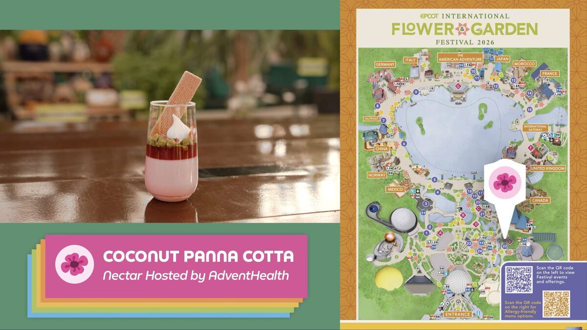 Coconut Panna Cotta from the new Nectar Outdoor Kitchen at EPCOT Flower and Garden Festival 2026