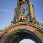 Celestial Park at Universal Epic Universe, the hub connecting all five themed worlds