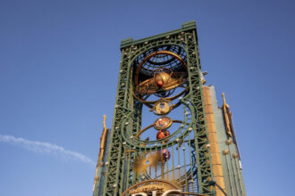 Celestial Park at Universal Epic Universe, the hub connecting all five themed worlds