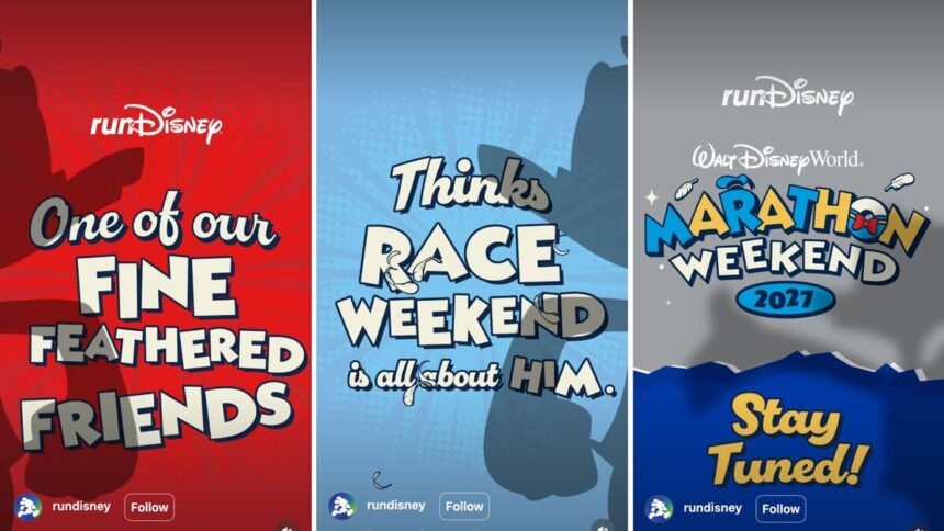 runDisney Walt Disney World Marathon Weekend 2027 Donald Duck themed logo