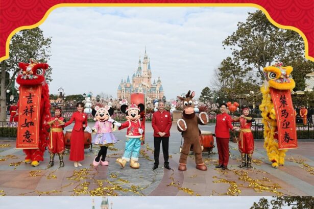 Shanghai Disney Resort Spring Festival celebration at Enchanted Storybook Castle
