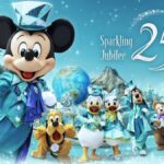 Tokyo DisneySea 25th Sparkling Jubilee celebration concept art featuring Mickey and Friends in Jubilee Blue attire