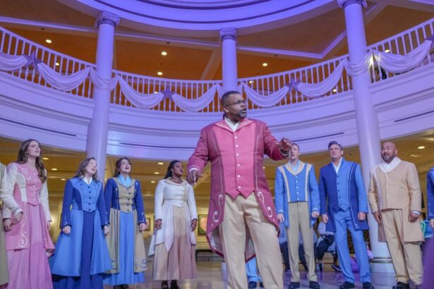 Voices of Liberty a cappella ensemble performing at the American Adventure pavilion in EPCOT