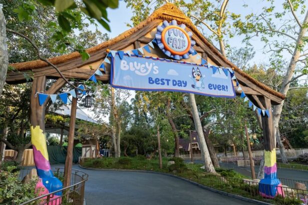 Bluey's Best Day Ever marquee at Disneyland