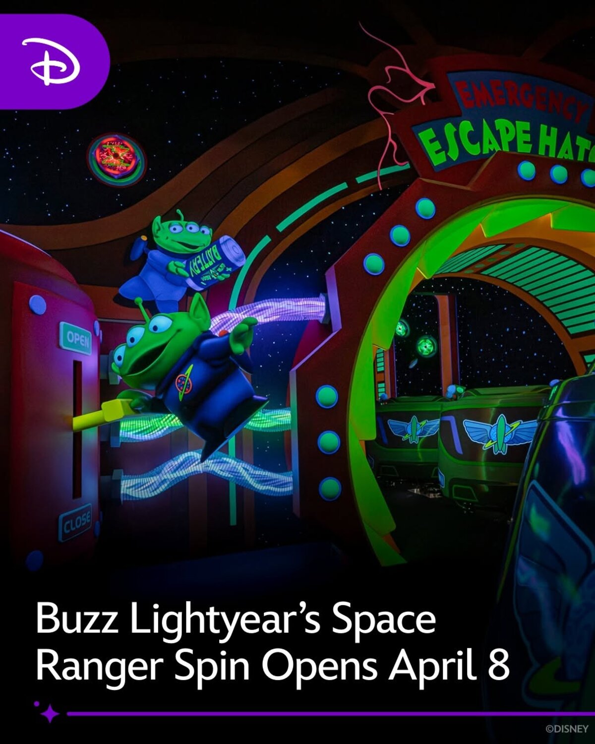 Buzz Lightyear's Space Ranger Spin updated targets and Little Green Men animatronics