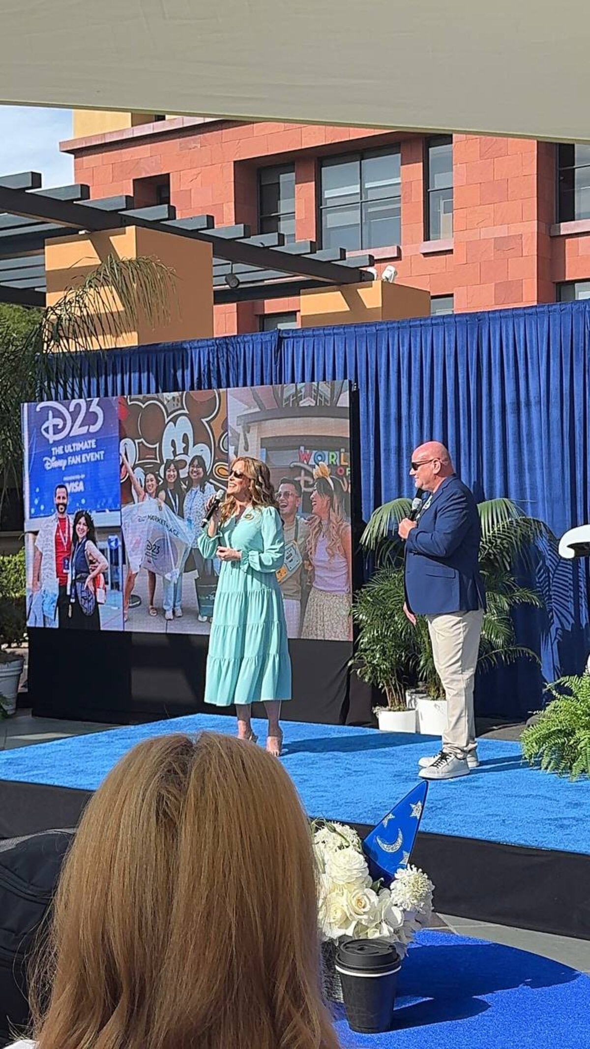 Presenters on stage at D23 2026 media event