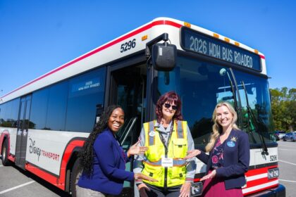 Disney bus driver Doc competing in the 2026 Bus Roadeo at Walt Disney World