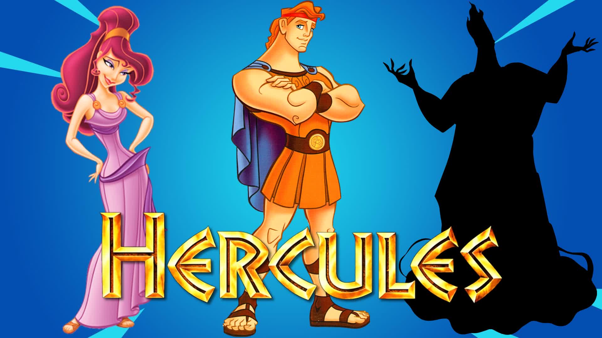 Hercules, Megara, and Hades Fortnite skins from Disney x Epic Games crossover 2026