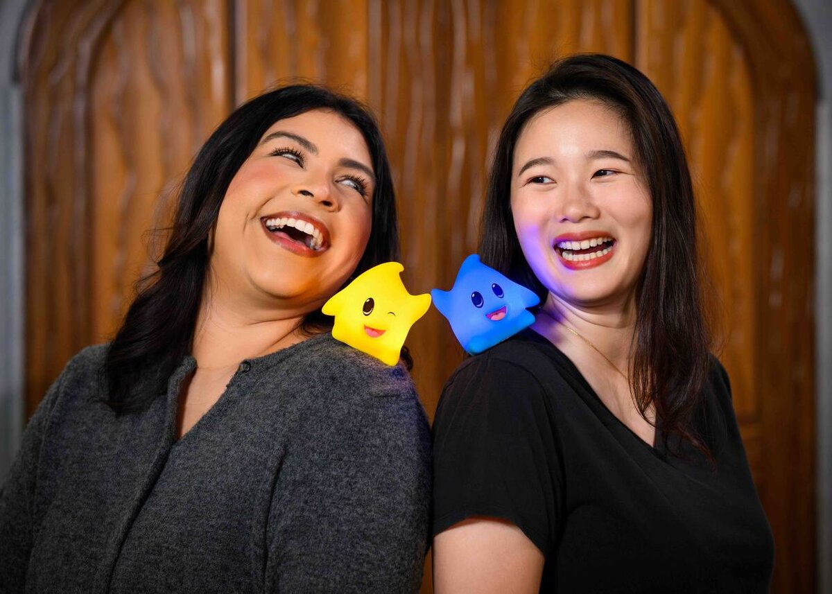 Interactive Luma shoulder pals from The Super Mario Galaxy Movie at Super Nintendo World - Photo courtesy of Universal Orlando Resort