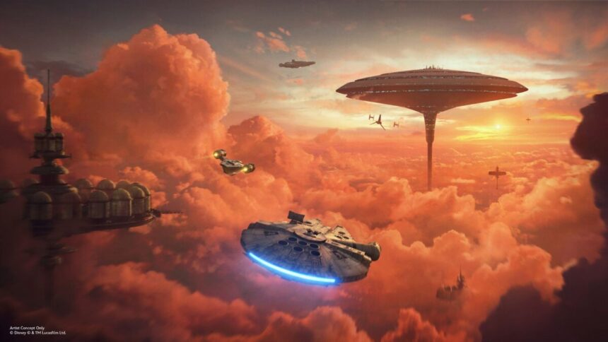 Millennium Falcon Smugglers Run concept art Disney World 2026