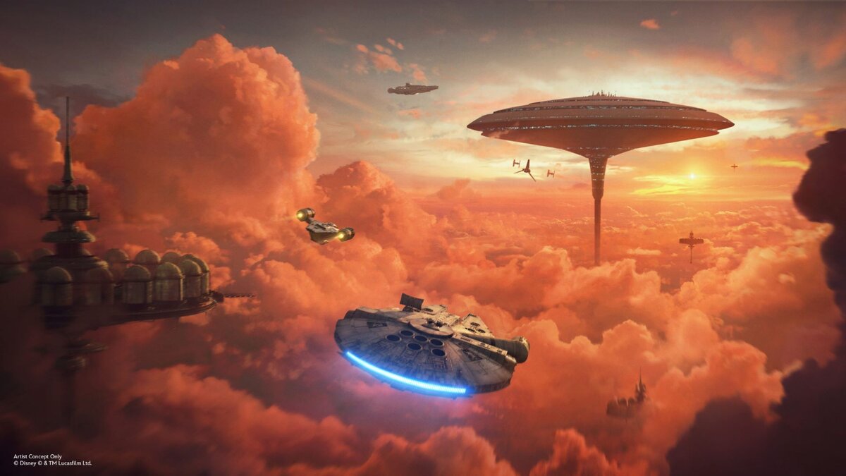Millennium Falcon Smugglers Run concept art 2026