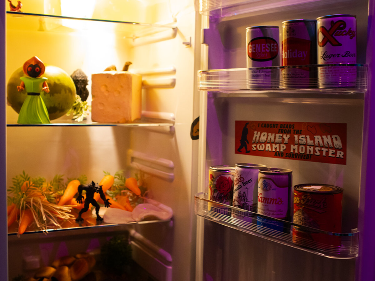 Kitchen area with hidden surprises inside Universal Mardi Gras 2026 Tribute Store