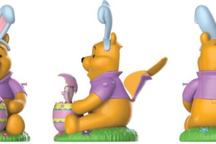 Winnie the Pooh and Piglet Spring Popcorn Bucket with Easter egg and bunny ears