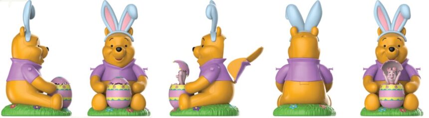 Winnie the Pooh and Piglet Spring Popcorn Bucket with Easter egg and bunny ears