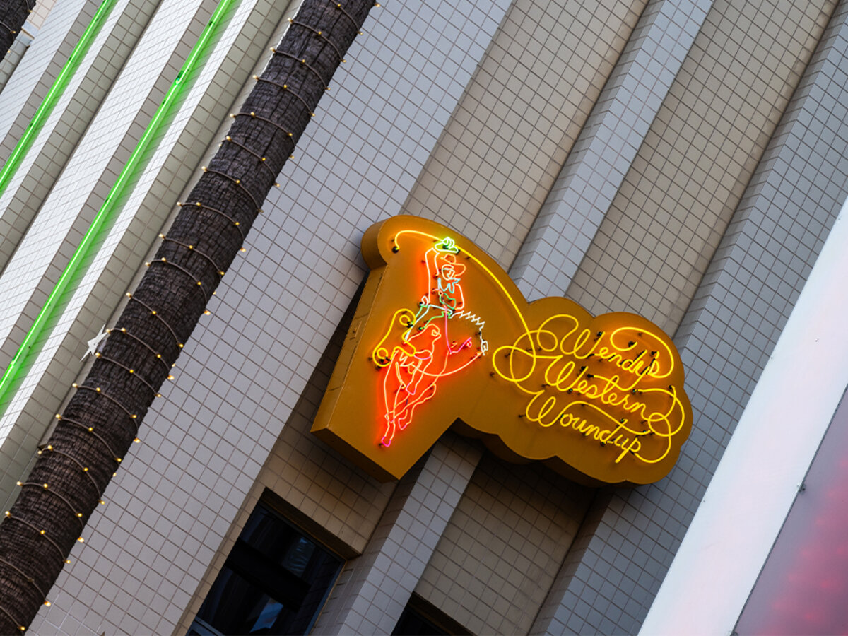 Wendys Western Woundup neon sign at Universal CityWalk Hollywood