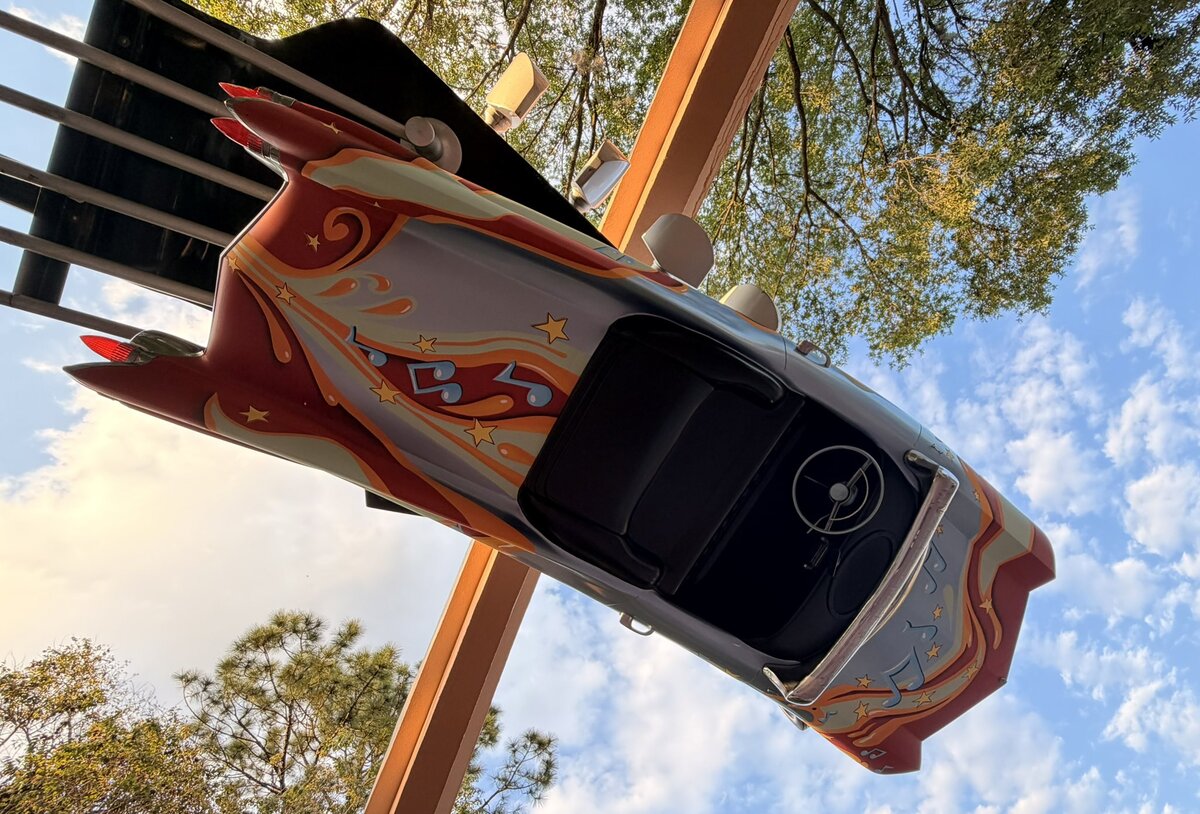 Close-up of Muppets themed paint job on Rock n Roller Coaster convertible