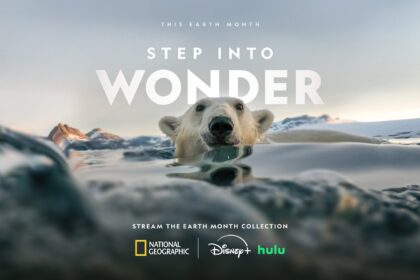 Disney and National Geographic Step Into Wonder Earth Month 2026 campaign key art featuring a polar bear