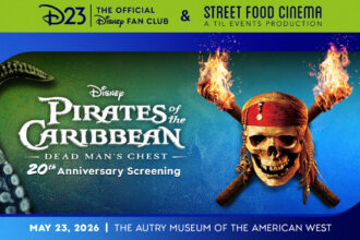 D23 x Street Food Cinema promotional image for Pirates of the Caribbean Dead Man’s Chest 20th anniversary screening on Saturday, May 23, 2026 at The Autry Museum of the American West