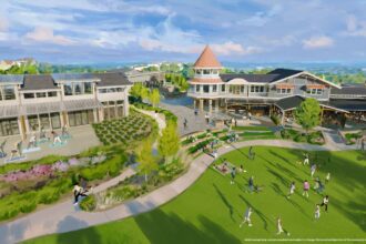 Artist concept of Second Star Club and Aster Green at Asteria, a Storyliving by Disney community