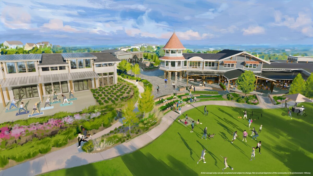 Artist concept of Second Star Club and Aster Green at Asteria, a Storyliving by Disney community