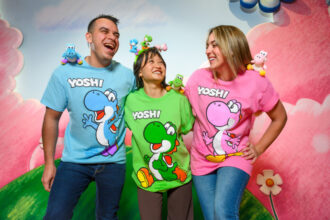 Colorful Yoshi character merchandise at Universal Fan Fest Nights 2026