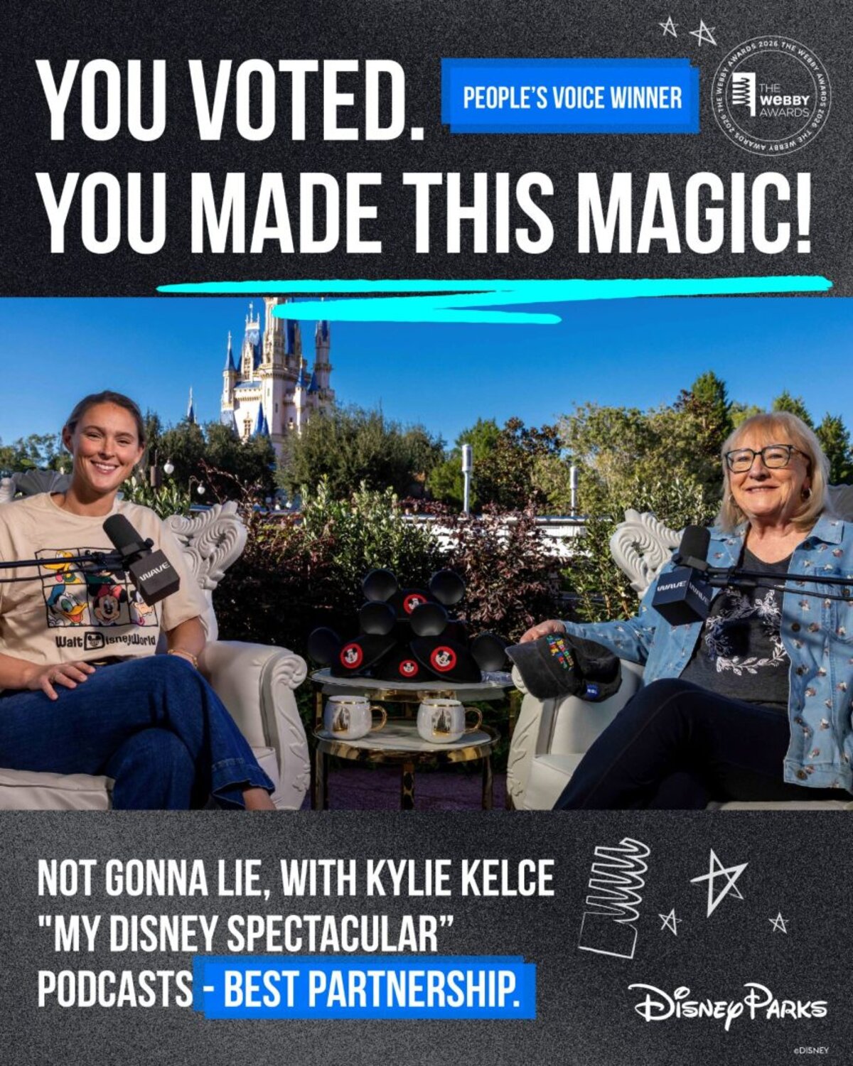 Kylie Kelce in Disney Parks Blog artwork for the My Disney Spectacular podcast episode