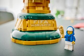 LEGO FIFA World Cup trophy promotional image for the LEGOLAND FIFA World Cup 2026 Experience