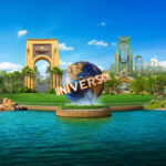 Universal Orlando Resort skyline with Epic Universe and the Universal globe