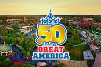Six Flags Great America 50th Anniversary celebration logo for the 2026 season