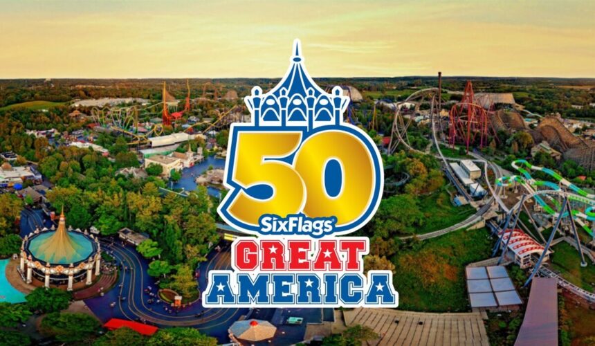 Six Flags Great America 50th Anniversary celebration logo for the 2026 season