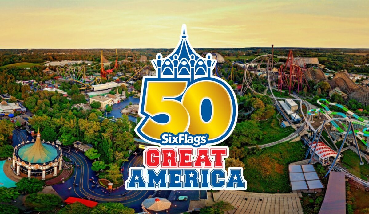 Six Flags Great America 50th Anniversary celebration logo for the 2026 season