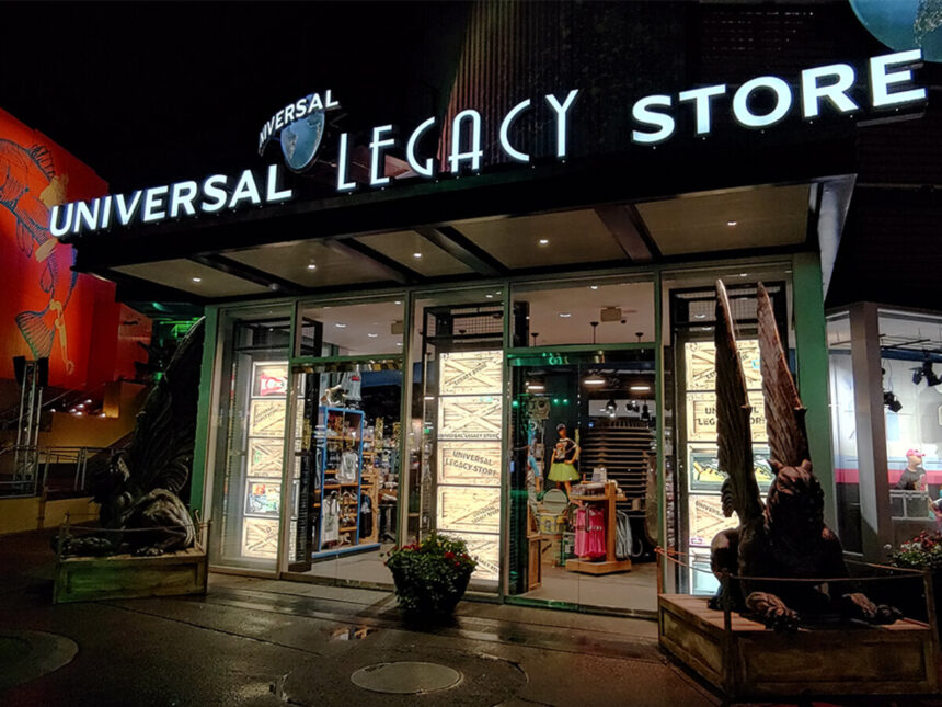 The Universal Legacy Store at Universal CityWalk Orlando featuring retro merchandise from classic Universal attractions