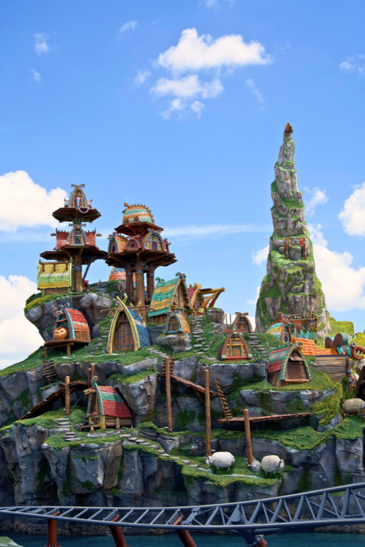 Hiccup's Wing Gliders soaring over Isle of Berk at Universal Epic Universe