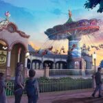 Artist concept of Wilderness Explorers Sky Swings, the new Up-inspired family attraction announced for Disney Adventure World at Disneyland Paris