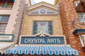 Kim Irvine and Leota Toombs Main Street U.S.A. window above Crystal Arts at Disneyland