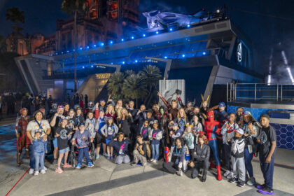Make-A-Wish families and Marvel characters gather at Avengers Campus for Wishes Assemble.