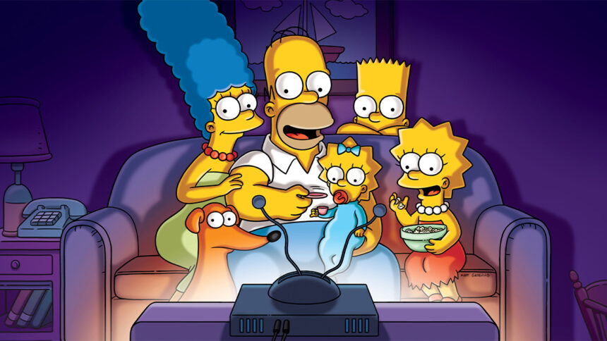 The Simpsons family in D23 art for World Simpsons Day