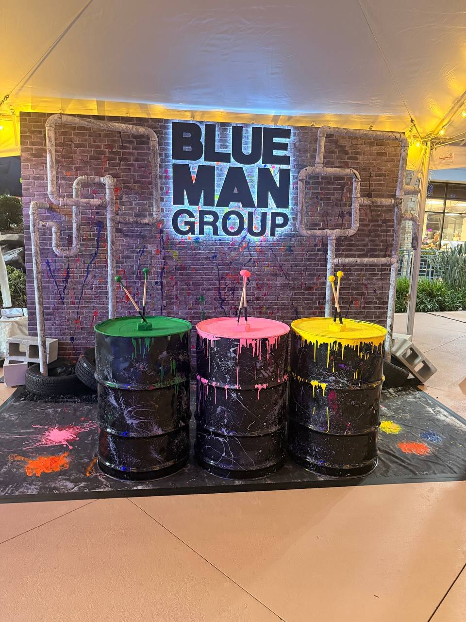 Blue Man Group Orlando photo op at ICON Park