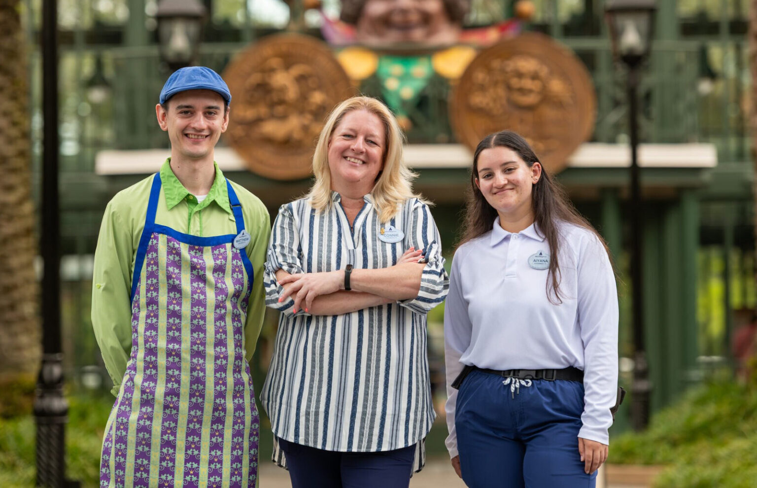 Connie Latulippe with Matthew and Aiyana at Disney's Port Orleans Resort