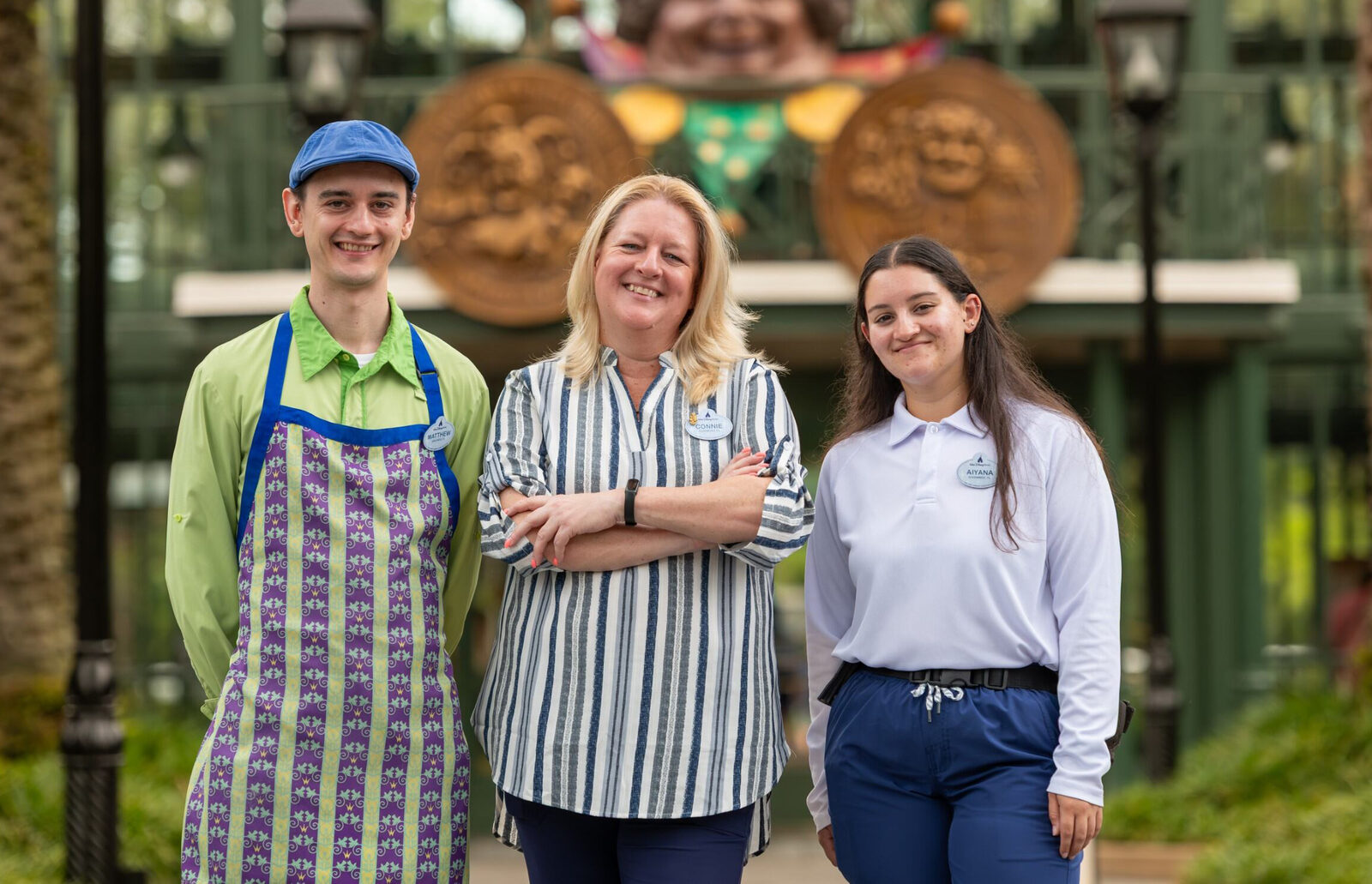 Connie Latulippe with Matthew and Aiyana at Disney's Port Orleans Resort