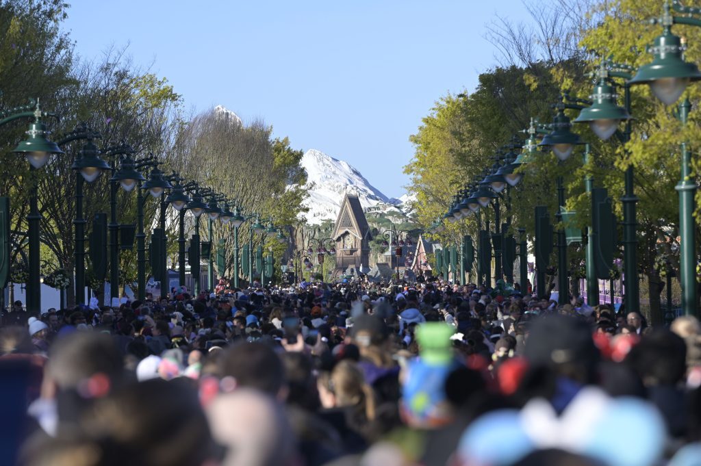 Guests enter Disney Adventure World at Disneyland Paris