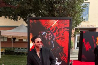 Guest on the red carpet for the Star Wars Maul Shadow Lord finale screening at Walt Disney Studios