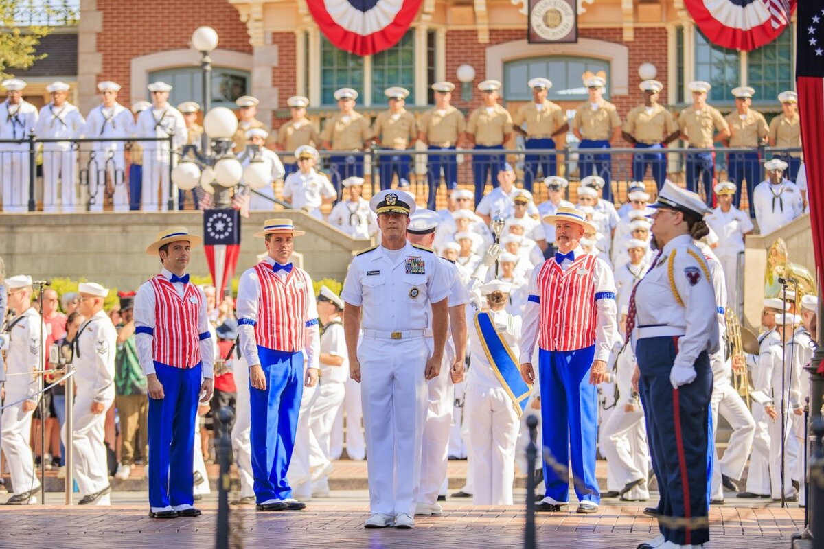 Disneyland flag retreat honors sea services during LA Fleet Week