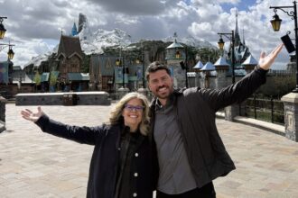 Jennifer Lee and Trent Correy visit World of Frozen at Disneyland Paris
