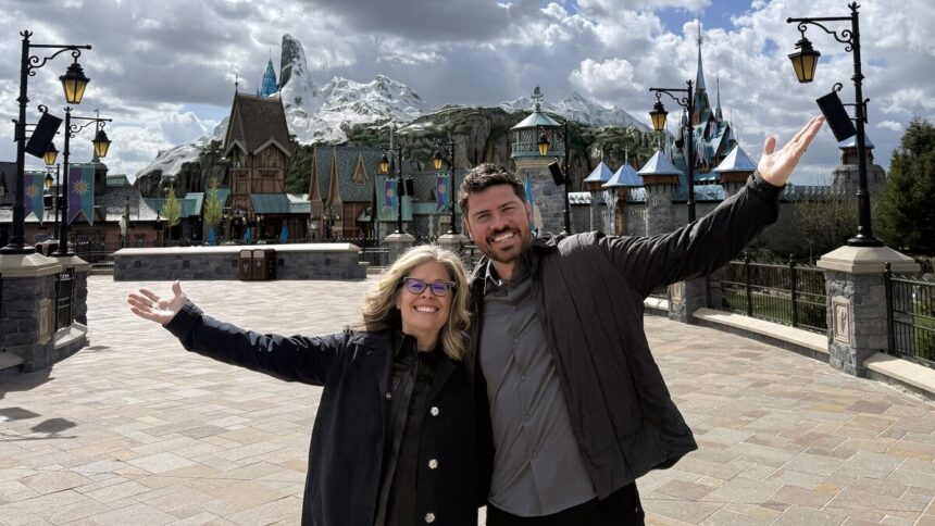 Jennifer Lee and Trent Correy visit World of Frozen at Disneyland Paris